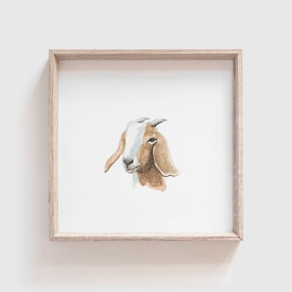 Goat Head Art Print Animal Painting Goat Painting Farm Animal Painting Baby Goat  Painting Goats Home Decor Baby Room - Etsy