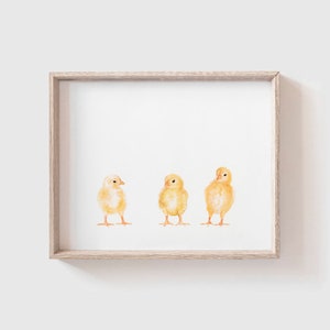 Chicks Art Print- Baby Animal Painting - Chicks - Farm Animal - Baby Chicks Painting - Baby Chickens - Baby Room - Baby - Watercolor