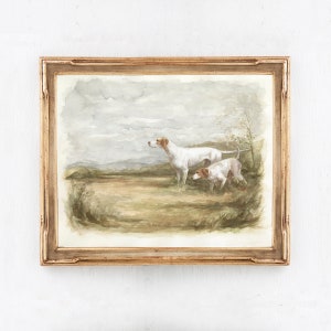 Darby & Finn Art Print - English Pointer Dog Painting - Bird Hunting Dogs - Impressionistic Painting - Fine Art  - Vintage English Art