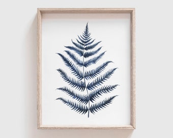 Blue Fern No 1 Art Print - Fern painting - watercolor - home decor painting - watercolor painting - greenery - fern art - fern leaf - leaf