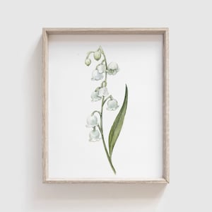 Lily of the Valley Flower Art Print - Flowers - Florals - Mother's Day Gift - Floral Watercolor Painting - Home Decor - Watercolor - Home