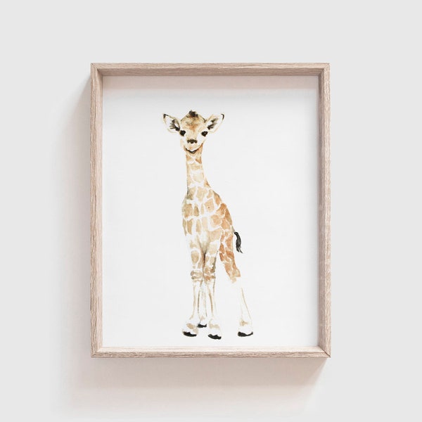 Giraffe Art Print - Safari Animal Painting - Baby Giraffe Painting - Safari Animal Watercolor - Baby Animal Painting - Baby Room