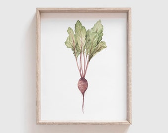 Beet Art Print - Peinture de betterave - peinture végétale - aquarelle de betterave rouge - peinture de décor à la maison - art de cuisine - art de salle à manger - art de nourriture