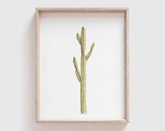 Spikey Cactus No 2 Art Print - Tall Cactus - cactus painting - watercolor - cacti - southwestern painting - greenery - cacti art - southwest