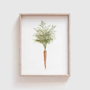 Carrot Art Print - carrot painting - vegetable painting - carrot watercolor - home decor painting - kitchen art - dining room art - food art