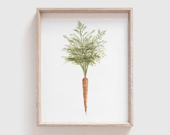 Carrot Art Print - carrot painting - vegetable painting - carrot watercolor - home decor painting - kitchen art - dining room art - food art