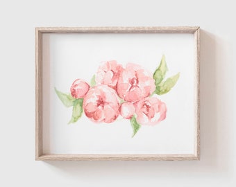 Peonies Art Print (Digital Download) - Flowers - Florals - Mother's Day Gift - Watercolor Painting - Home Decor