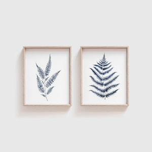 SET of 2 Blue Fern Art Prints - Fern painting - watercolor - home decor - watercolor painting - greenery - fern art - fern leaf - leaf