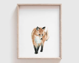 Fox Art Print - Animal Print - Fox Painting - Woodland Animal Painting - Fox - Watercolor - Baby Room Decor - Baby - Home Decor