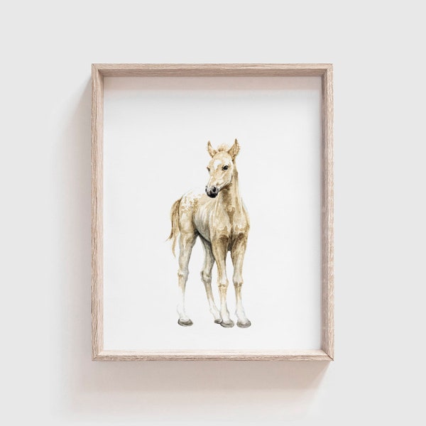 Horse No 1 Art Print- Baby Animal Painting - Colt Painting - Farm Animal - Baby horse Painting - Colt- Horse - Baby Room - Watercolor