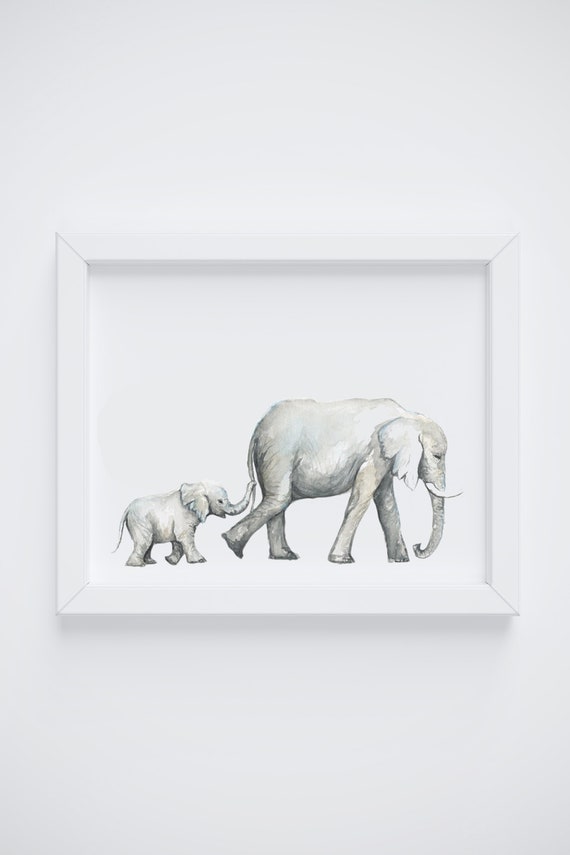 Elephants No 2 Art Print Elephant Painting Baby Next Item