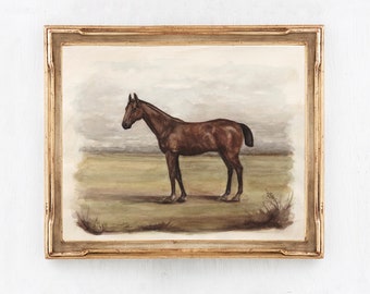 Charlie Art Print - Brown Horse Painting - English Watercolor Painting - Impressionistic Painting - Fine Art  - Vintage English Art