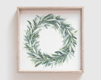 Wreath No. 2 Art Print - Wreath Painting - Wreath Watercolor Painting - Wreath - Home Decor - Greenery - Floral - Watercolor - Home