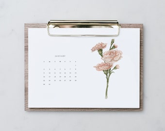 Flower Garden: 2023 Desk Calendar - Calendar with Clipboard Stand - Desk Calendar - wildflowers - florals - Desktop - Christmas gift