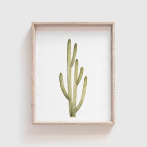 Smooth Cactus No 1 Art Print - Large Saguaro Cactus - cactus watercolor - cacti painting - southwestern - greenery - cacti art - southwest