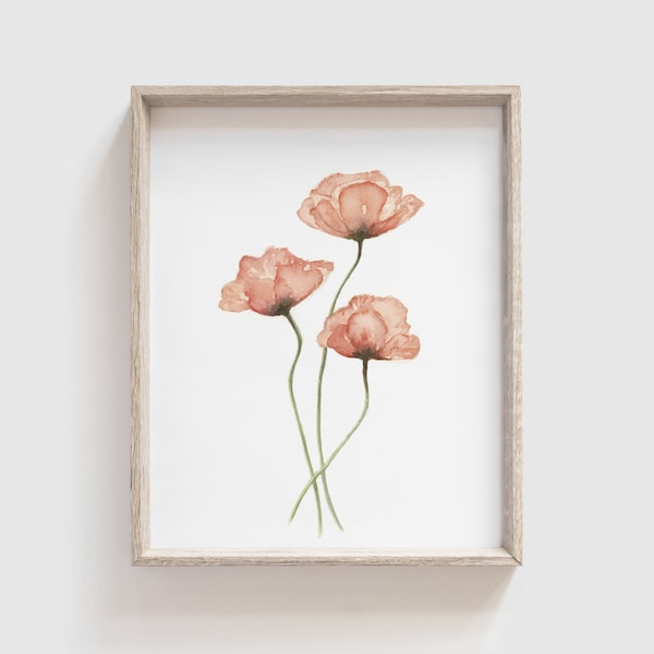 Poppy Art Print - Poppies- Flowers - Florals - Mother's Day Gift - Floral Watercolor Painting - Home Decor - Watercolor - Home