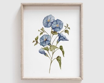 Morning Glory Flower Art Print - Flowers - Florals - Mother's Day Gift - Floral Watercolor Painting - Home Decor  - Watercolor - Home