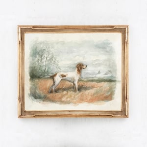 Winston Art Print - English Pointer Dog Painting - Bird Hunting Dog Painting - Impressionistic Painting - Fine Art  - Vintage English Art