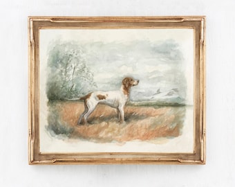 Winston Art Print - English Pointer Dog Painting - Bird Hunting Dog Painting - Impressionistic Painting - Fine Art  - Vintage English Art