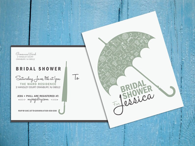 Printablecustomizable Bridal Shower Postcard Invite Etsy