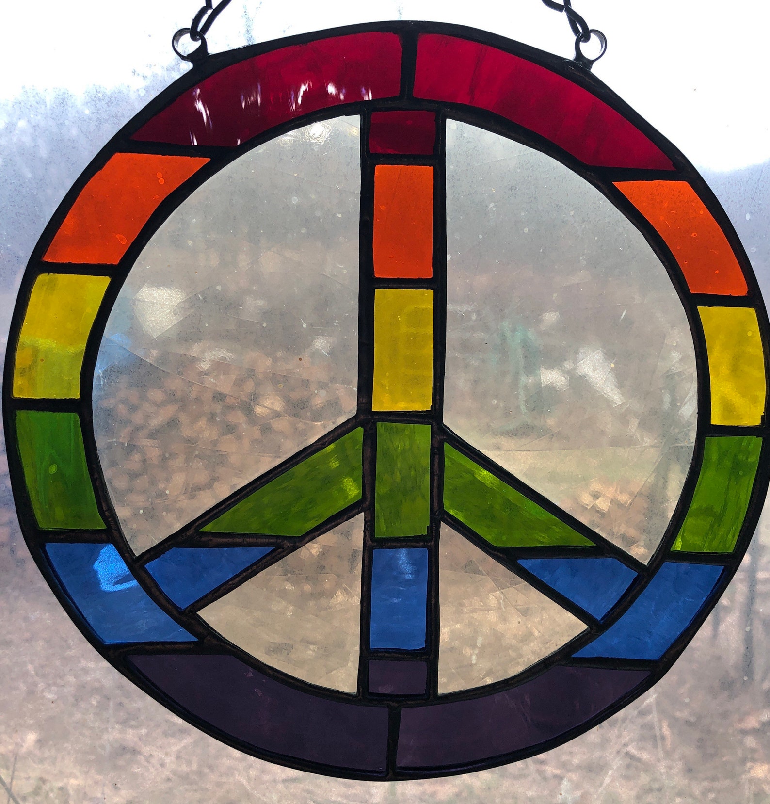 Peace Sign Stained Glass Suncatcher | Etsy
