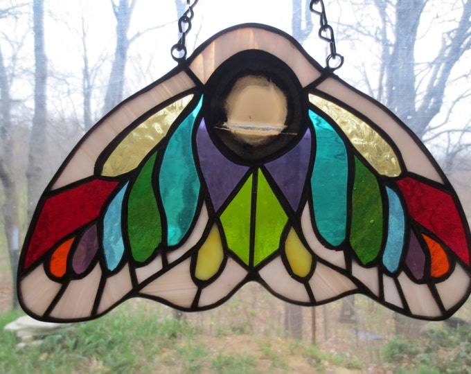 Moth Stained Glass Suncatcher Etsy