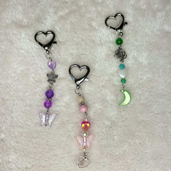 Colorful Heart Keyring Keychains Customizable