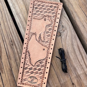 Texas and Show Heifer Natural Leather Show Stick Wrap