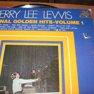 Jerry Lee Lewis Sun Album Original  Golden Hits-Volume 1 /Rock And Roll Singer 1960&#39;s /33 1/3 Vinyl Records/Sun Records