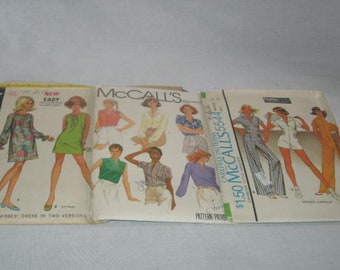 Padrões femininos vintage McCall/Três padrões de costura dos anos 60/Acessórios de costura vintage/Padrões de costura McCall/Padrão McCall 1960