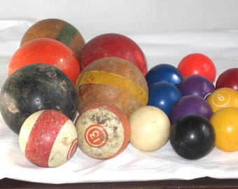 Vintage Billard- und Krocketkugeln, Spiele