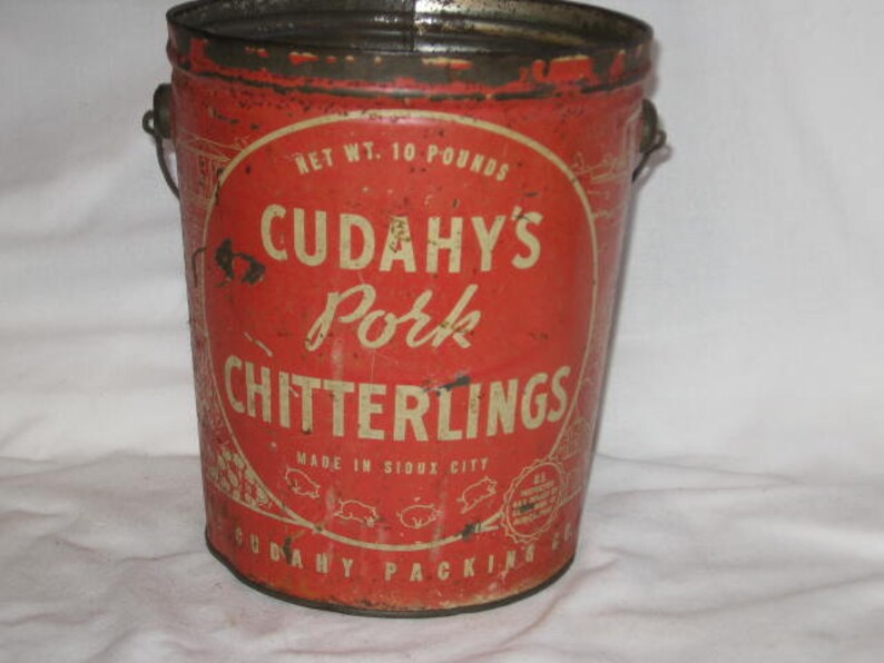 Vintage Rare Advertisement Tin Container Cudahy's Pork Chitterlings