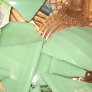 Vintage Lot Broken China, Jadeite Broken China for Crafts, Broken China Jewelry, Mosaic Broken China