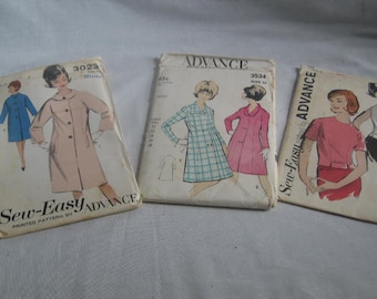 Padrão de vestido fácil de costura sem cortes vintage avançado/Padrões de costura dos anos 60/Acessórios de costura vintage/Padrões de costura avançados/Padrão avançado de 1960
