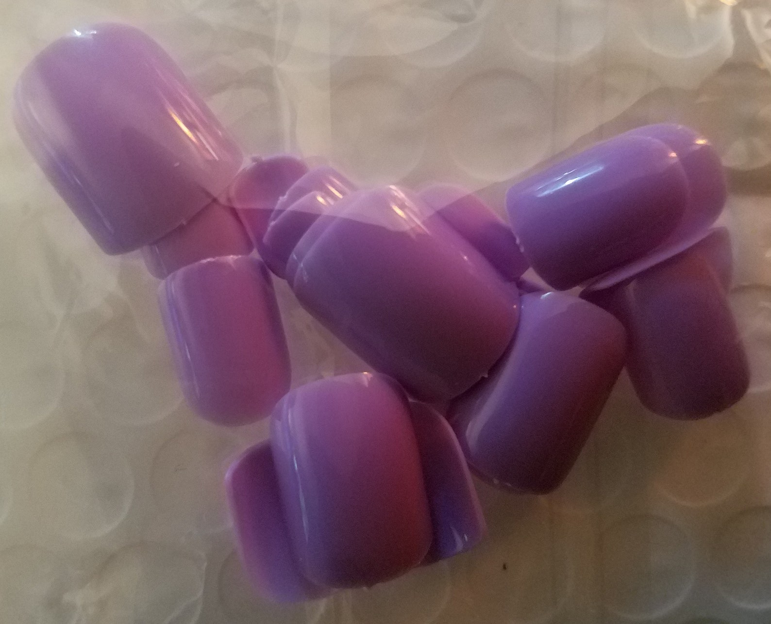 Gel Polish Finish Light Purple Color Short Round Press On Nail | Etsy