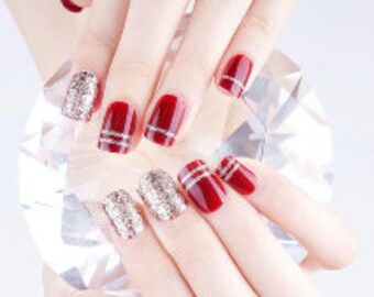 Short Red Nails Etsy