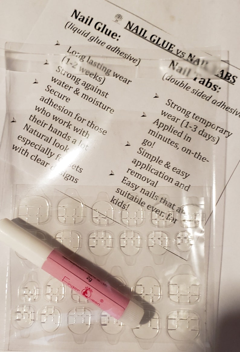Nail Glue VS Nail Tabs 1 Each per Pack. Etsy