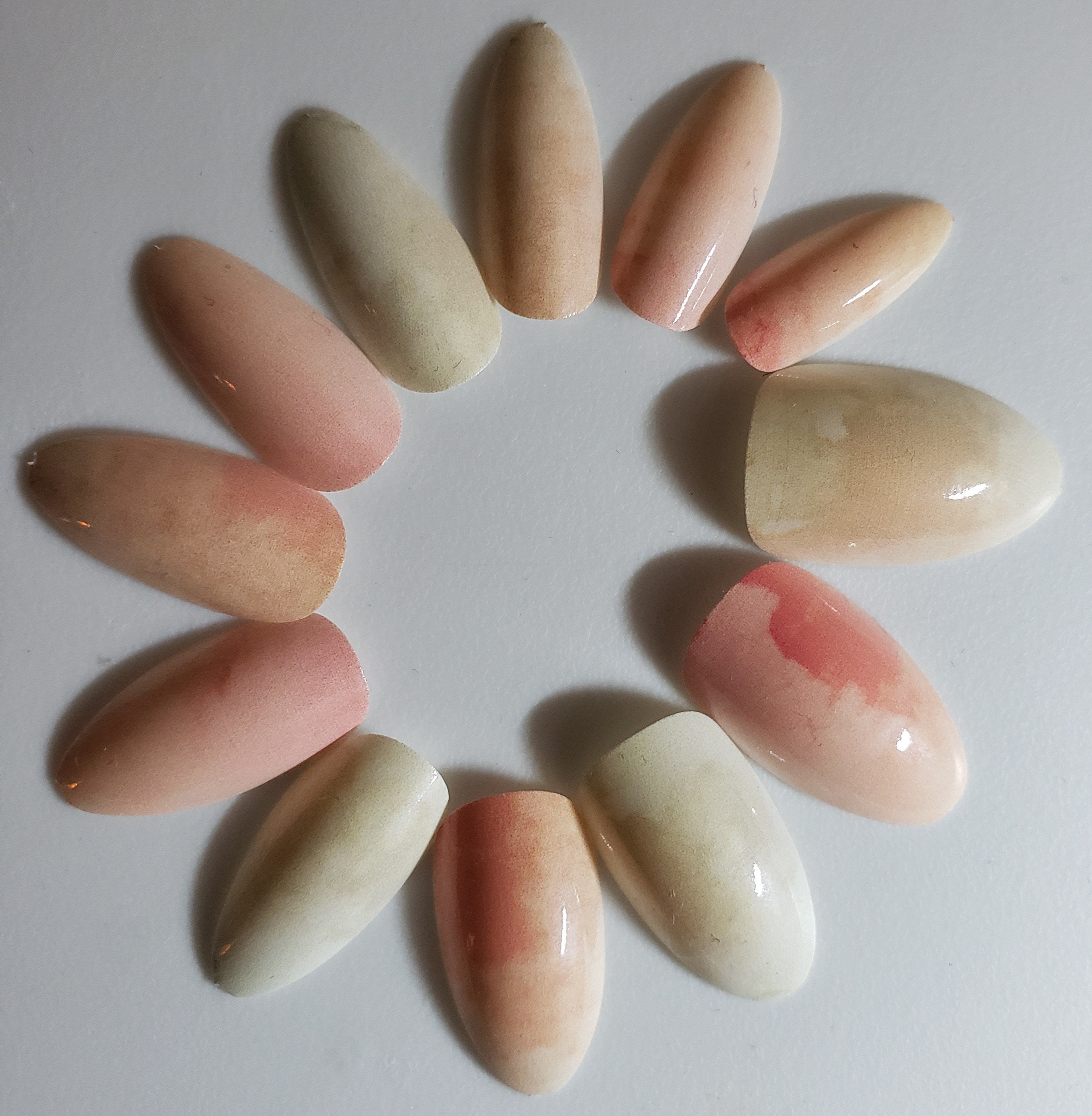 JR Peach Wash Short Stiletto Press on Nail Tips 24 Count DIY
