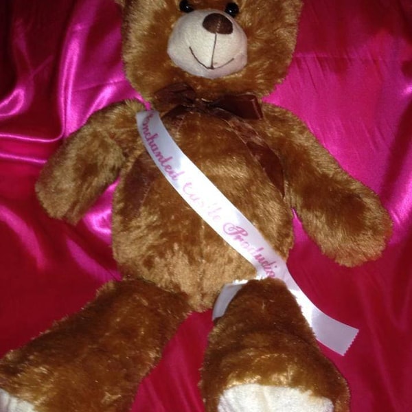 SASH custom 32"  doll or bear sash  full wrap 1 1/2 wide