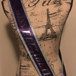 Sash Custom rhinestone 72"  Made Any Title Any Clipart