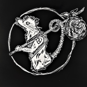 Traveler Rat Patch - Folk Punk Tramper Ratte - Original Design auf Leinwand gedruckt