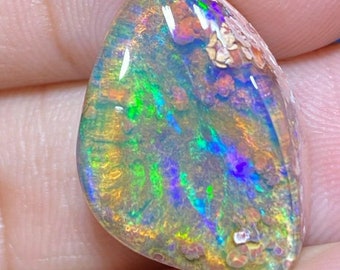 Boulderopal Anh/änger glitzernd Opal 2,5 cm ca Matrix Opal Anh/änger mit Silber/öse leicht getrommelt