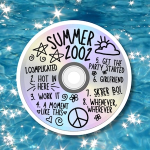 2002 Mix CD Sticker | Waterproof | Y2K | Millennials | 90s | 90s Baby | 90s Kid | 2000s Kid | Nostalgia | 2000s Summer | Summer Aesthetic
