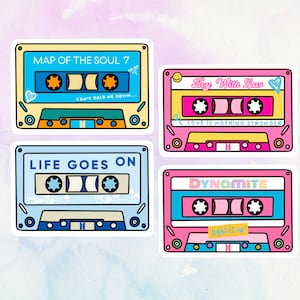 BTS Cassette Tape Stickers | Vinyl Sticker | Waterproof | KPOP | BTS