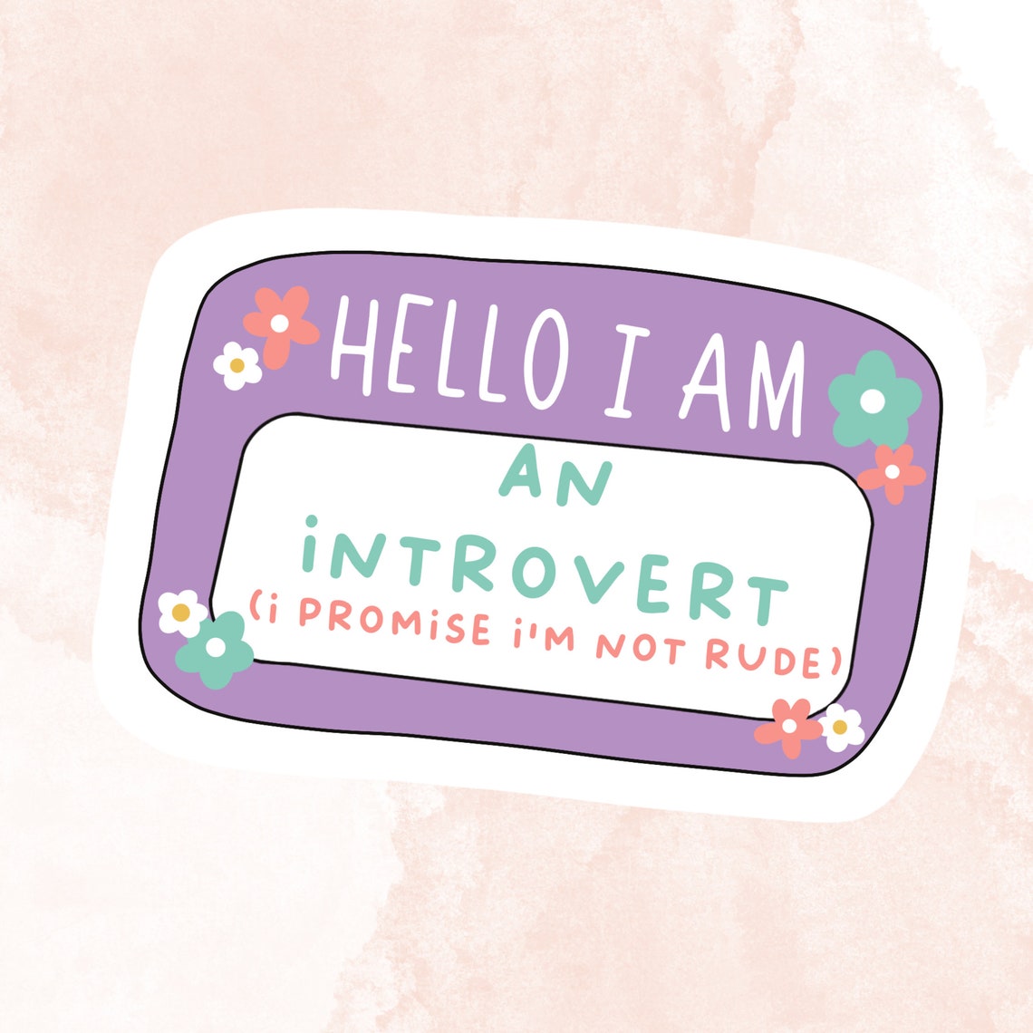 Hello I Am an Introvert Sticker | Vinyl Sticker | Waterproof | Positive ...