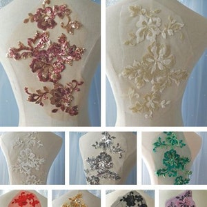 1 pcs Floral Lace Appliques,Multi-color Embroidered beaded Flowers,Patches For Wedding Supplies,Bridal Hair Flower,Headpiece(120-345)