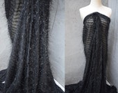 Width 59.05 inches lace fabric,black lace fabric,Feather lace fabric,3D lace fabric,tassel lace for DIY dress(222-33)