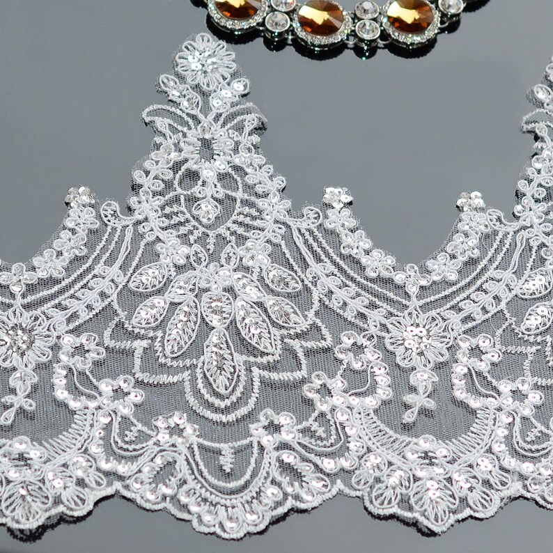 Embroidered Lace Trim Gown in Ivory (3-18mths)