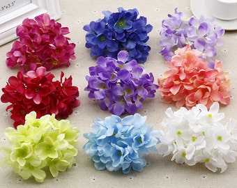 10 Pieces Artificial Silk Flowers,12 blooms Hydrangea head for Wedding Centerpieces Supplies,Decorations Supplies,Artificial flowers(153-64)
