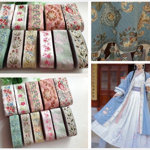 haftowana koronka, wstążka do sukienki DIY, do chińskiego Hanfu, cheongsam, tradycyjnej chińskiej koronki, długiej sukni (244-1)